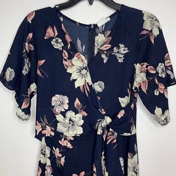 ❤️ Sienna Sky Women’s Blue Pink White Floral Short Sleeve Dress Size Large❤️ - Picture 11 of 12